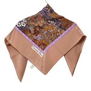 Auth DIOR/ChristianDior - Pink Orange Multi Scarf